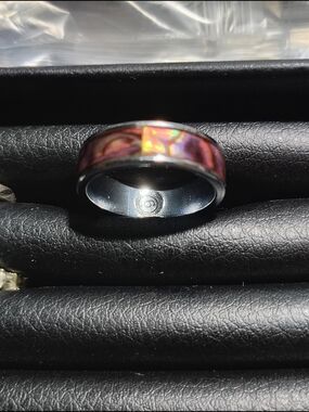 Stainless Steel Multi Color Women's Ring - Size 6